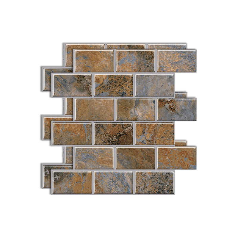 Matte Square Peel & Stick Tile Stone Composite Subway Tile for Kitchen Backsplash