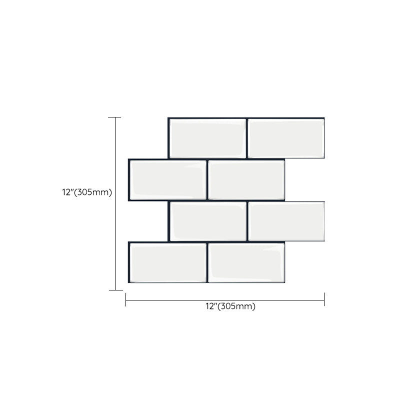 Matte Square Peel & Stick Tile Stone Composite Subway Tile for Kitchen Backsplash