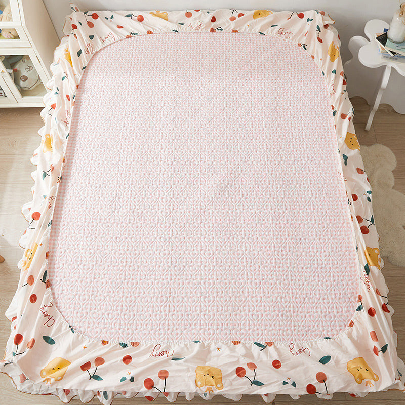 Floral Print Fitted Sheet Modern Cotton Extra Soft Bed Sheet Set