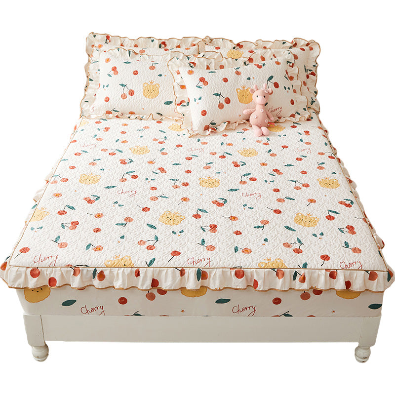 Floral Print Fitted Sheet Modern Cotton Extra Soft Bed Sheet Set