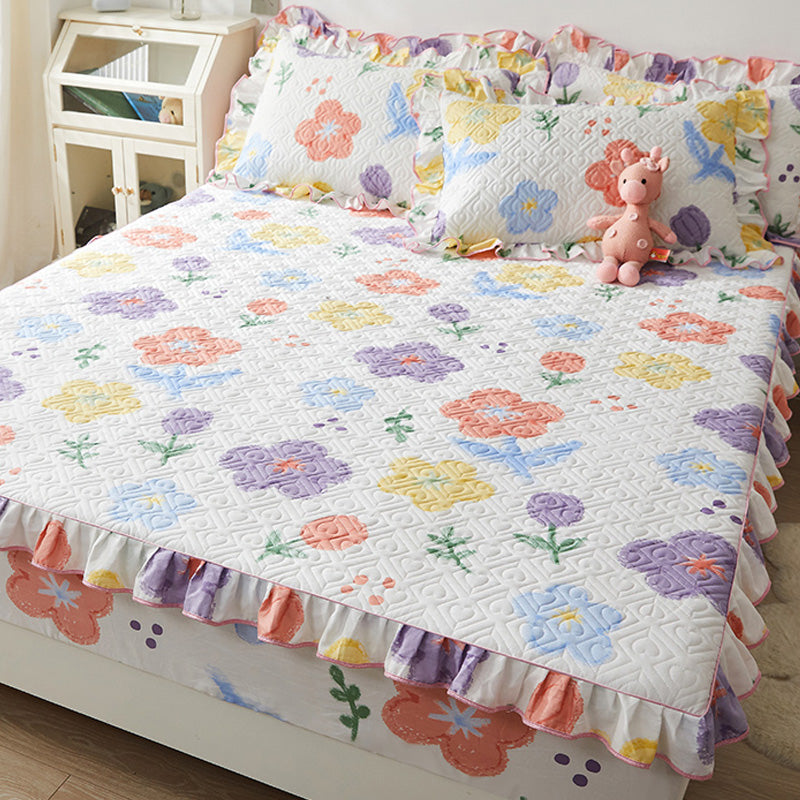 Floral Print Fitted Sheet Modern Cotton Extra Soft Bed Sheet Set