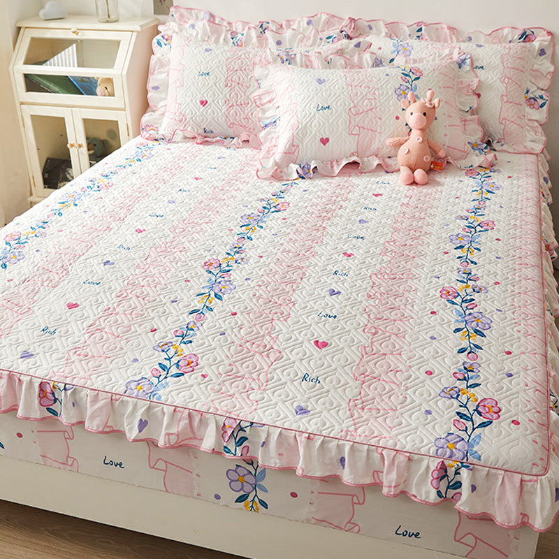 Floral Print Fitted Sheet Modern Cotton Extra Soft Bed Sheet Set