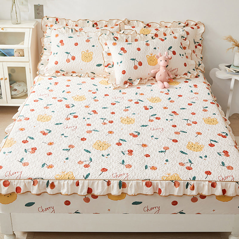 Floral Print Fitted Sheet Modern Cotton Extra Soft Bed Sheet Set