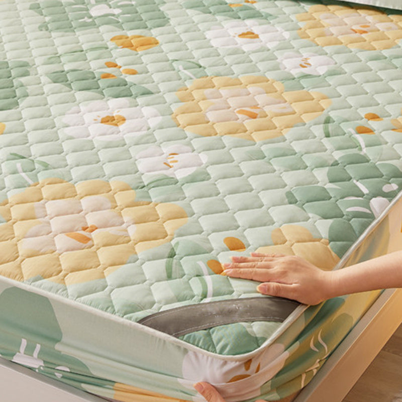 Floral Print Fitted Sheet Modern Spring Cotton Bed Sheet Set