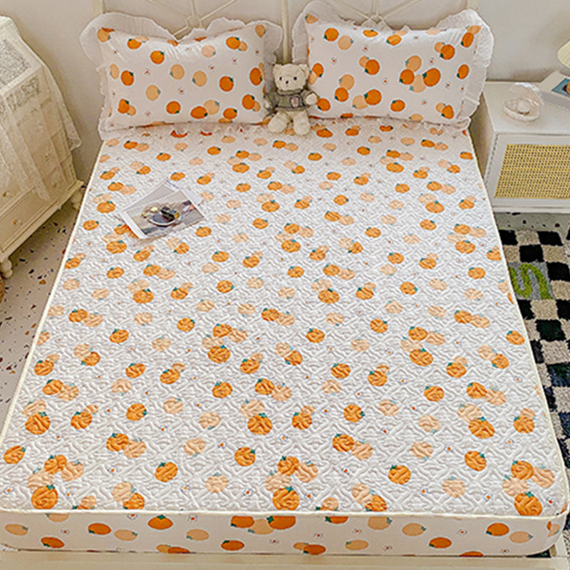 Floral Print Fitted Sheet Modern Cotton Super Soft Bed Sheet Set