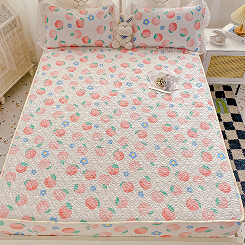 Floral Print Fitted Sheet Modern Cotton Super Soft Bed Sheet Set