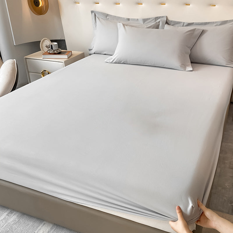 Soild Cotton Bed Sheet Set Modern Spring Extra Soft Fitted Sheet