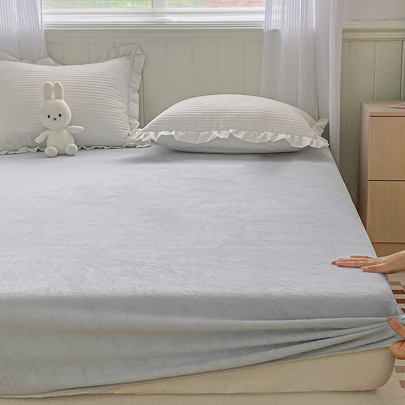 Solid Fitted Sheet Super Soft Standard Pillowcase for Bedroom