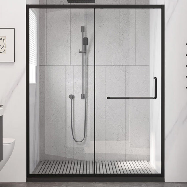 Single Sliding Framed 74.8" H Shower Bath Door Modern Tempered Shower Door