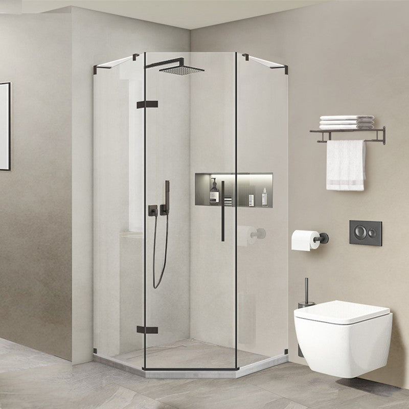 Black Scratch Resistant Shower Bath Door Semi Frameless Shower Doors