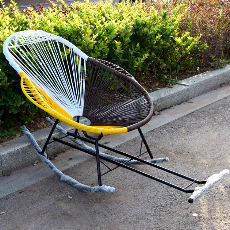 Modern Style Rocking Chair Rattan Outdoor Rocking Chair for Leisure