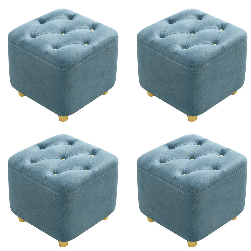 Solid Color Leather Standard Stool Modern Simple Square Upholstered Stool
