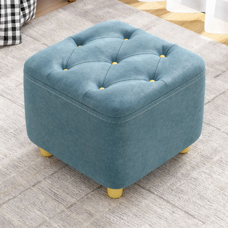 Solid Color Leather Standard Stool Modern Simple Square Upholstered Stool
