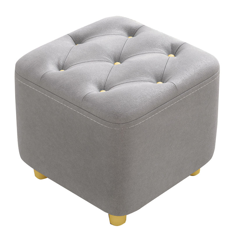 Solid Color Leather Standard Stool Modern Simple Square Upholstered Stool