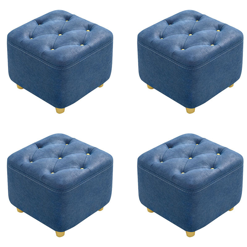 Solid Color Leather Standard Stool Modern Simple Square Upholstered Stool