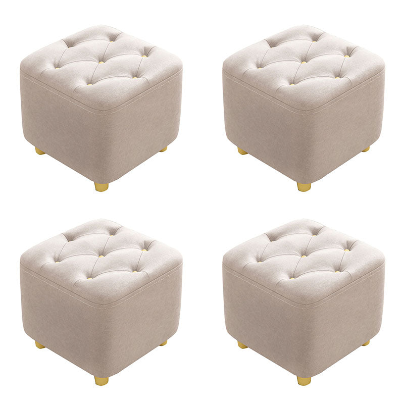 Solid Color Leather Standard Stool Modern Simple Square Upholstered Stool