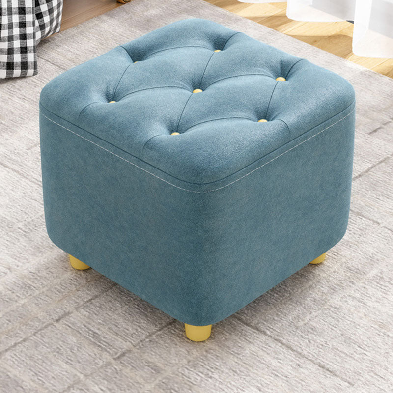 Solid Color Leather Standard Stool Modern Simple Square Upholstered Stool