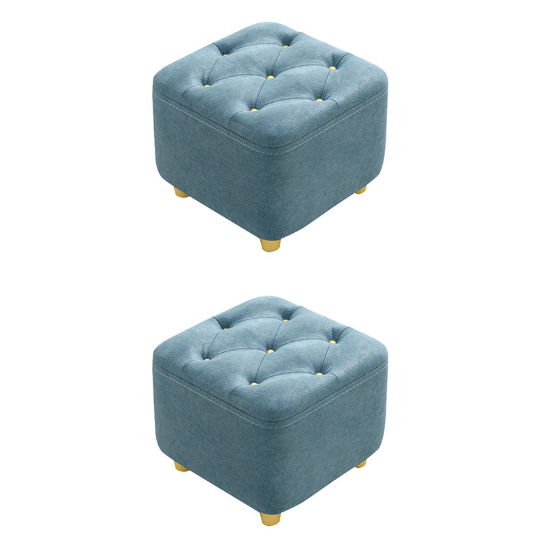 Solid Color Leather Standard Stool Modern Simple Square Upholstered Stool