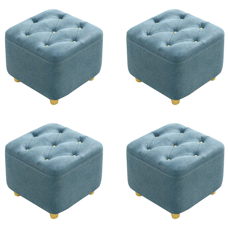 Solid Color Leather Standard Stool Modern Simple Square Upholstered Stool