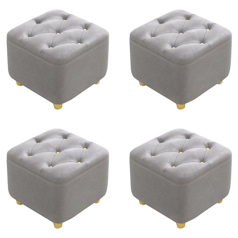 Solid Color Leather Standard Stool Modern Simple Square Upholstered Stool