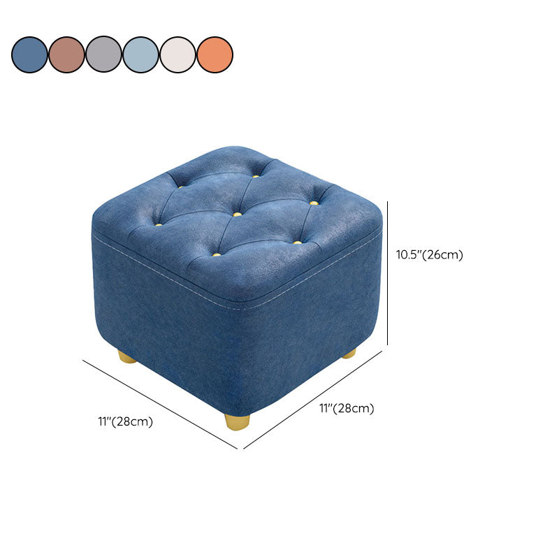 Solid Color Leather Standard Stool Modern Simple Square Upholstered Stool