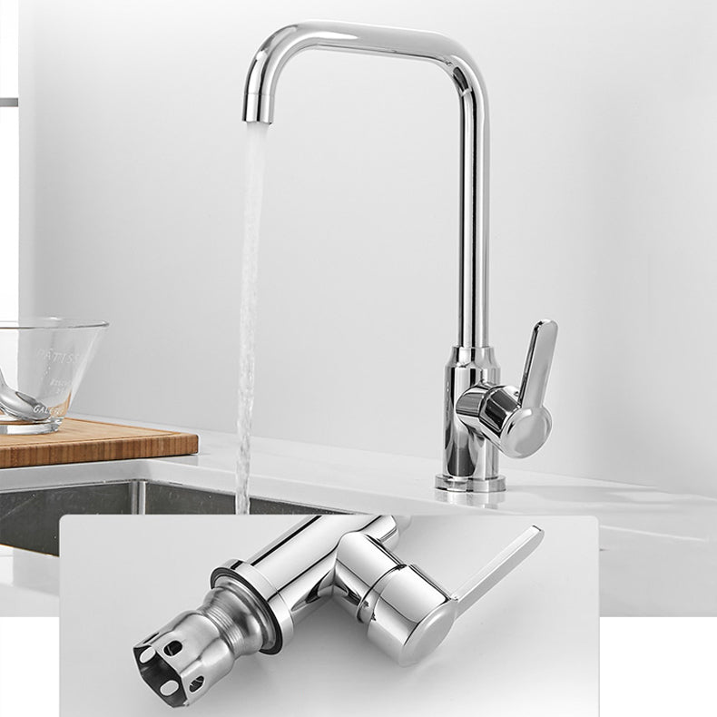 Modern Bridge Faucet Stainless Steel with Handles and Supply Lines Kitchen Sink Faucet
