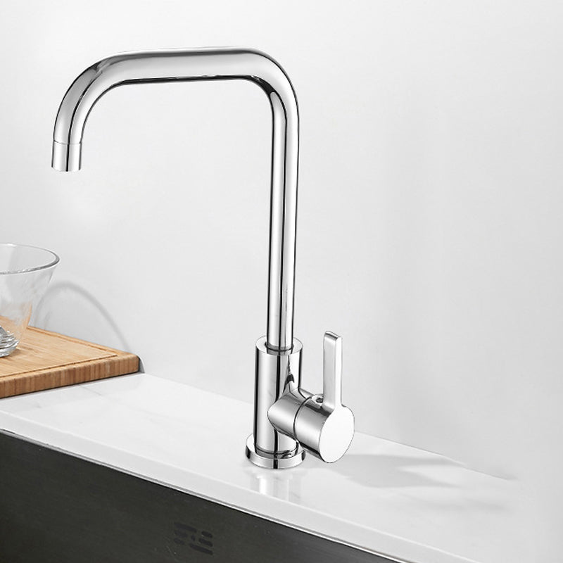 Modern Bridge Faucet Stainless Steel with Handles and Supply Lines Kitchen Sink Faucet