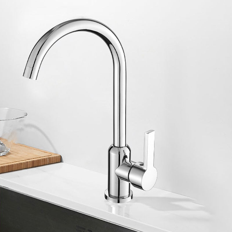 Modern Bridge Faucet Stainless Steel with Handles and Supply Lines Kitchen Sink Faucet