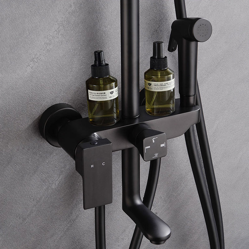 Wall Mounted Shower System Contemporary Adjustable Shower Head Combo