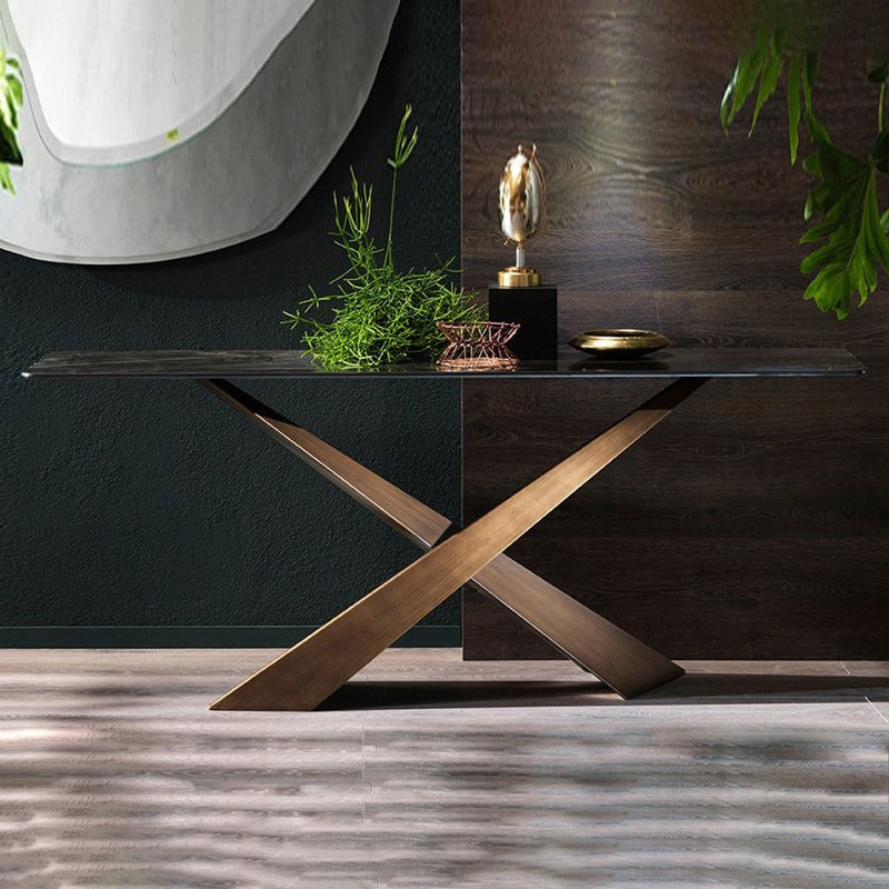 16 inch Wide Modern Console Table Rectangle Stone Sofa Console Table