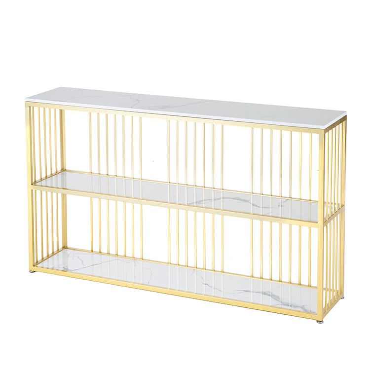 12 Inch Wide Glam Console Table Rectangle Stone Sofa Console Table