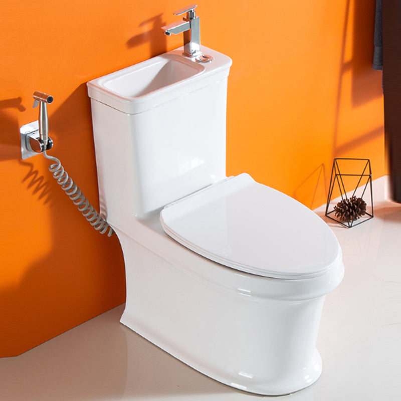 Modern Ceramic Flush Toilet Floor Mounted Toilet Bowl with Seat for Washroom