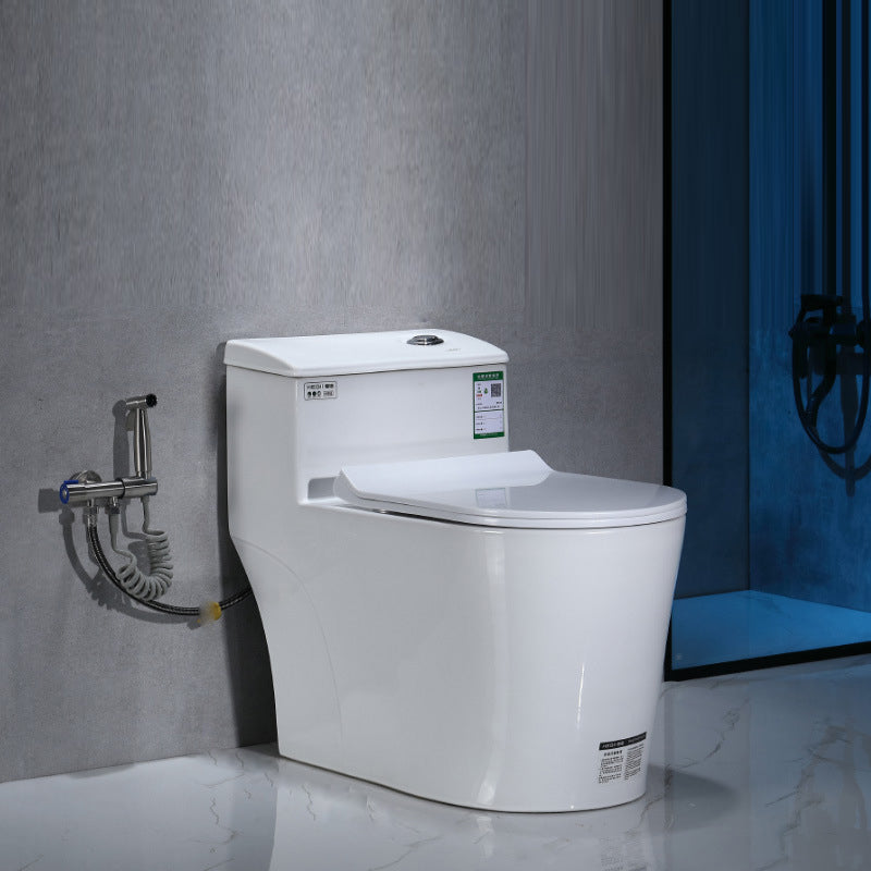 Modern Floor Mount Flush Toilet 1-Piece Urine Toilet with Seat for Washroom