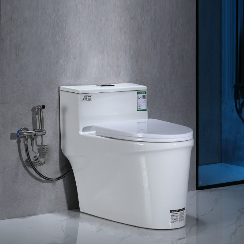 Modern Floor Mount Flush Toilet 1-Piece Urine Toilet with Seat for Washroom