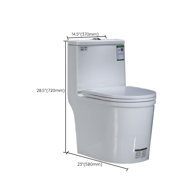 Modern Floor Mount Flush Toilet 1-Piece Urine Toilet with Seat for Washroom