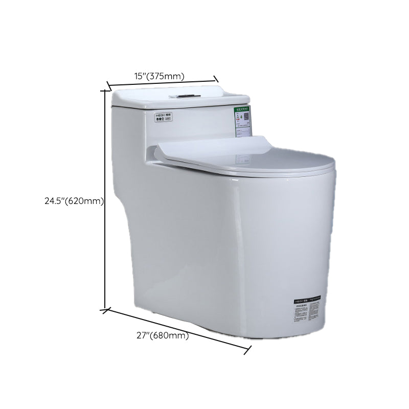 Modern Floor Mount Flush Toilet 1-Piece Urine Toilet with Seat for Washroom