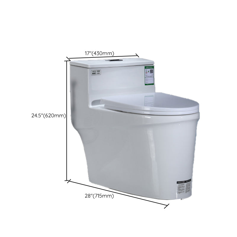 Modern Floor Mount Flush Toilet 1-Piece Urine Toilet with Seat for Washroom