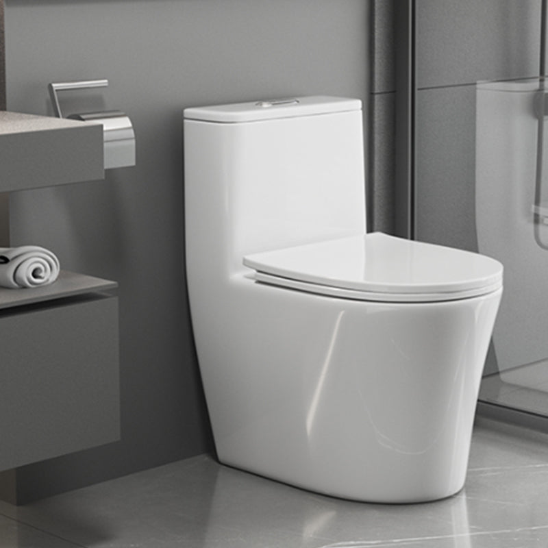 Contemporary Floor Mount Flush Toilet Siphon Jet Toilet Bowl for Washroom