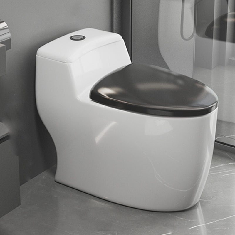 Contemporary Floor Mount Flush Toilet Siphon Jet Toilet Bowl for Washroom