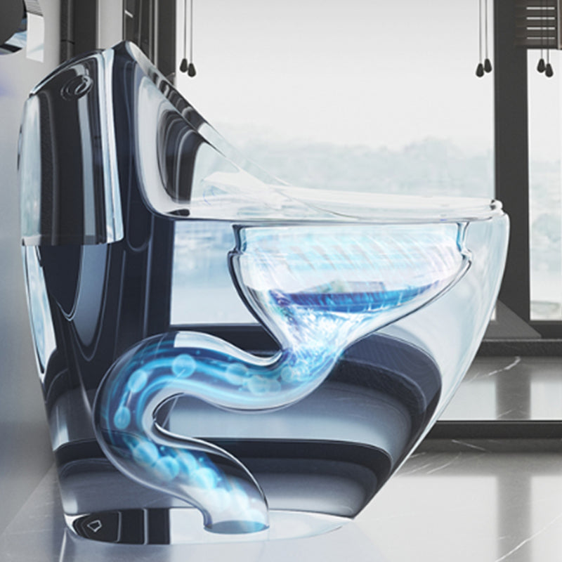 Contemporary Floor Mount Flush Toilet Siphon Jet Toilet Bowl for Washroom