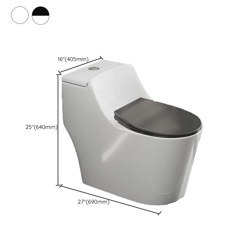 Contemporary Floor Mount Flush Toilet Siphon Jet Toilet Bowl for Washroom