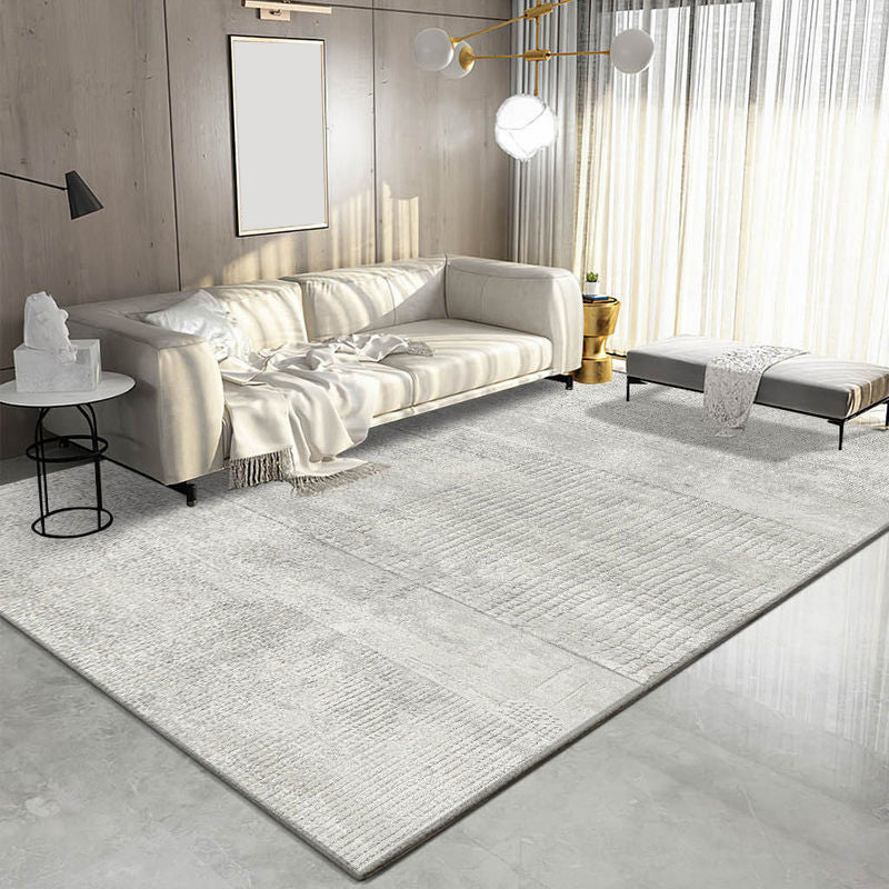 Brown Modern Carpet Striped Polyester Carpet Washable Carpet for Home Decor