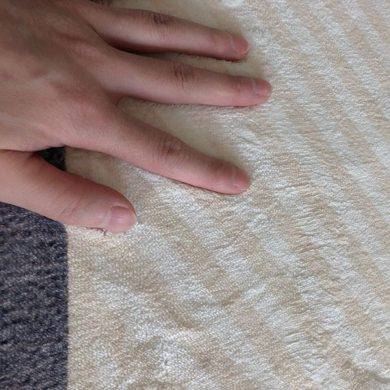 Brown Modern Carpet Striped Polyester Carpet Washable Carpet for Home Decor