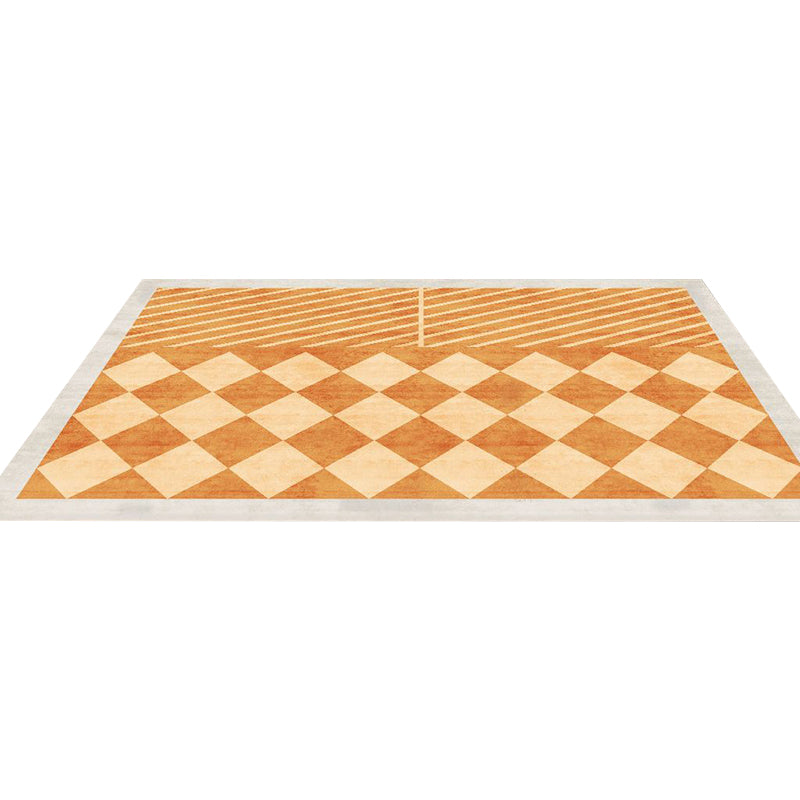 Orange Modern Carpet Polyester Graphic Area Carpet Washable Carpet for Drawing Room