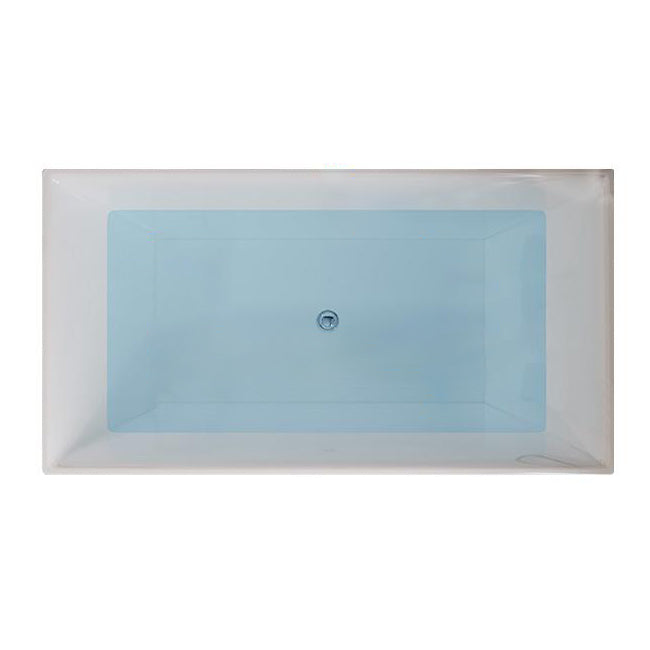 White Acrylic Bathtub Freestanding Soaking Rectangular Modern Bath
