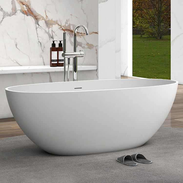 Oval Soaking Modern Bathtub Antique Finish Stand Alone Bath Tub