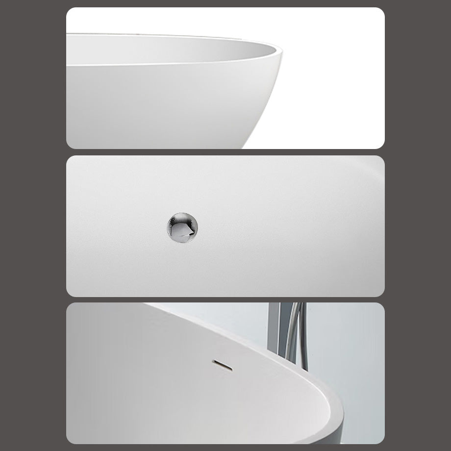 Oval Soaking Modern Bathtub Antique Finish Stand Alone Bath Tub