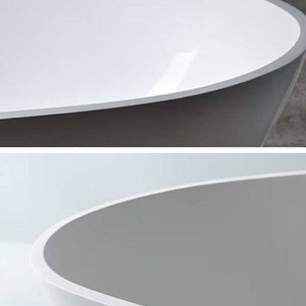 Oval Soaking Modern Bathtub Antique Finish Stand Alone Bath Tub