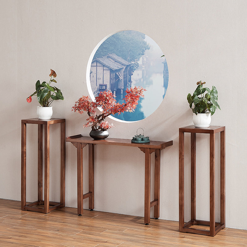 12 Inch Wide Accent Table Mid-Century Modern Rectangle Wooden Console Table