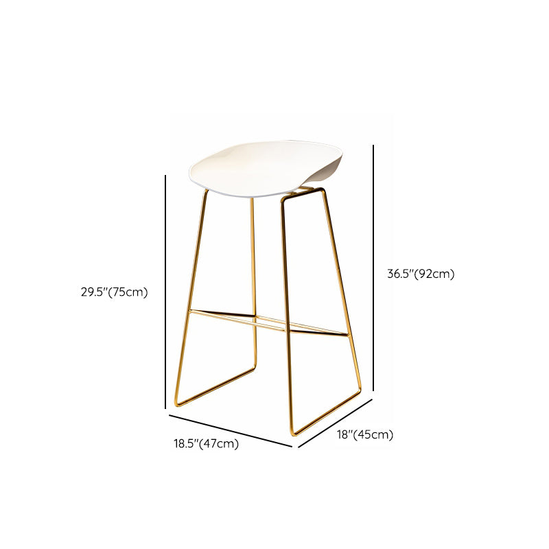 Glam Low Back Dining Stools Armless Bar Stools with Footrest